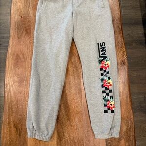 Vans Kids Gray Joggers with Floral Print